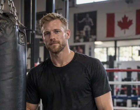 Wade Langin, author of JJK Canada, in a boxing gym